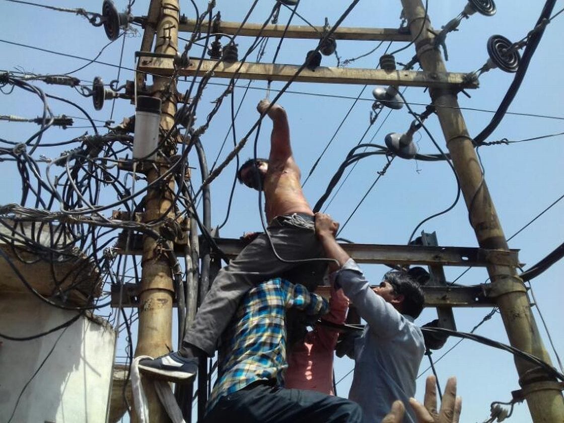 villagers blocked road