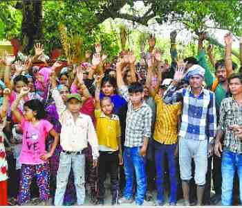 The villagers angry not removing liquor shops