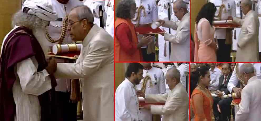 president pranab mukherji distributes padma awards 2017 in rashtrapati bhawan