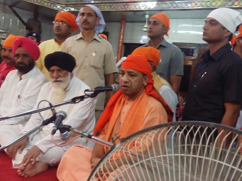 On baisakhi Uttar Pradesh Chief Minister Yogi Adityanath at Yahiaganj Gurudwara in lucknow