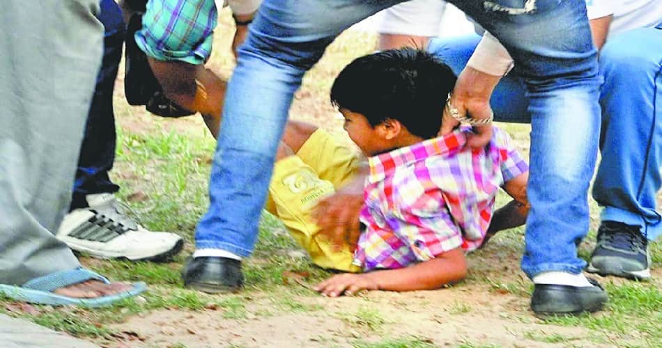 child touched electricity wire