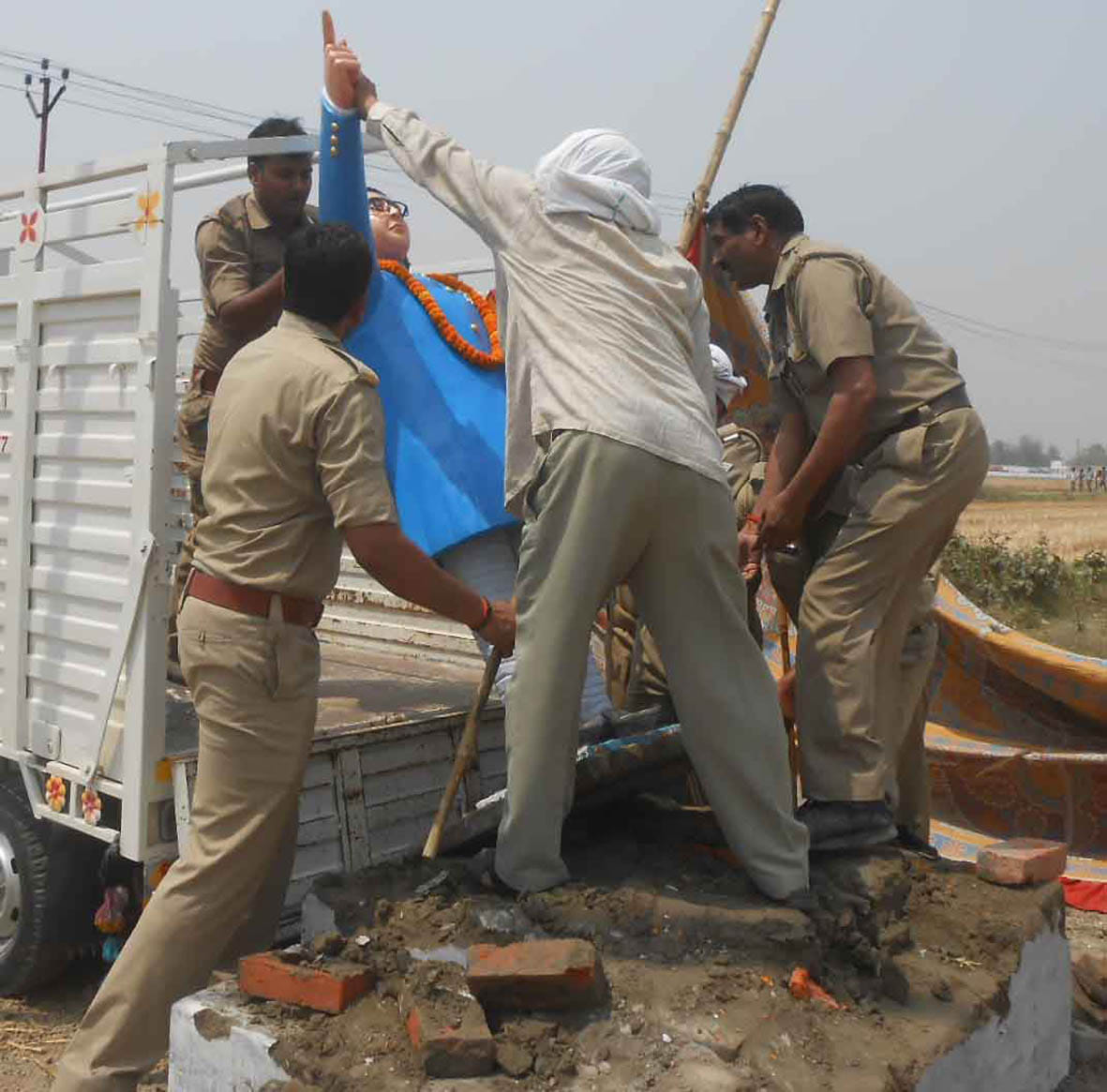 Ambedkar statue kept on the land of all villages
