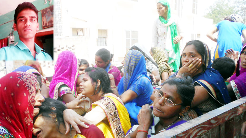one killed from high tension line current six injured