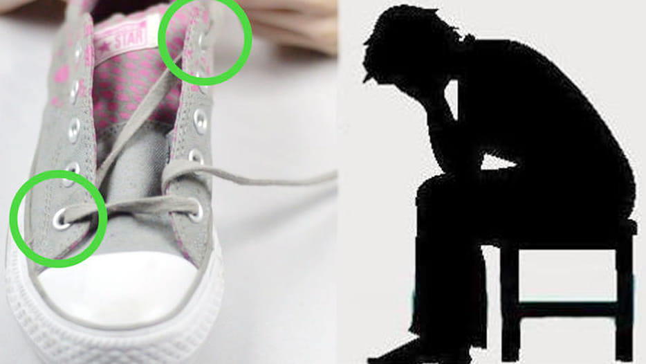young man commit suicide by sport shoe ribbon