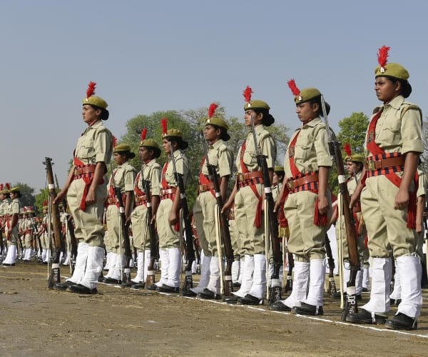 Oath ceremony of women sepoy in Lucknow.