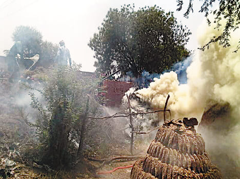 Three houses burnt by fire
