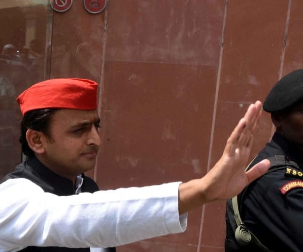 Akhilesh yadav targets BJP in press conference in Lucknow.