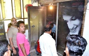 Fire fluttering at Indira Bhavan overnight