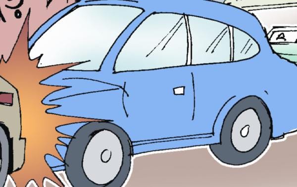 In a car accident that killed a wounded