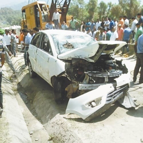Four feared killed as car falls into a canal in Mandi Himachal Pradesh