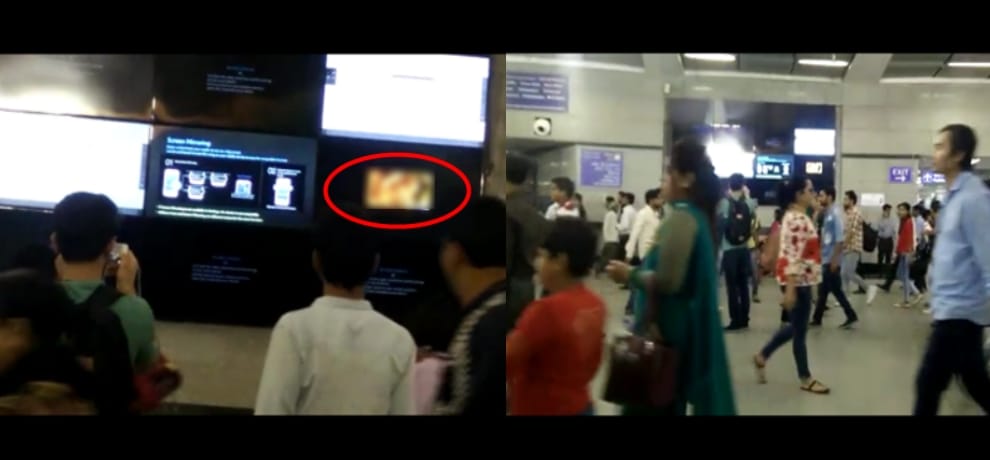 Commuter made video of porn being played at a screen in Rajiv Chowk metro station, became viral.