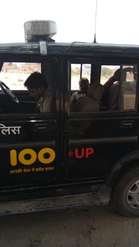 UP Police: UP 100 policeman caught sleeping in their jeep 