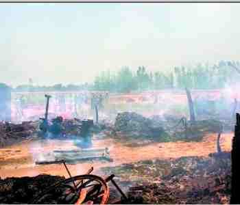 Seven houses and 70 bigha crops ash