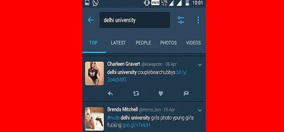 search DU on twitter and you will get porn website links