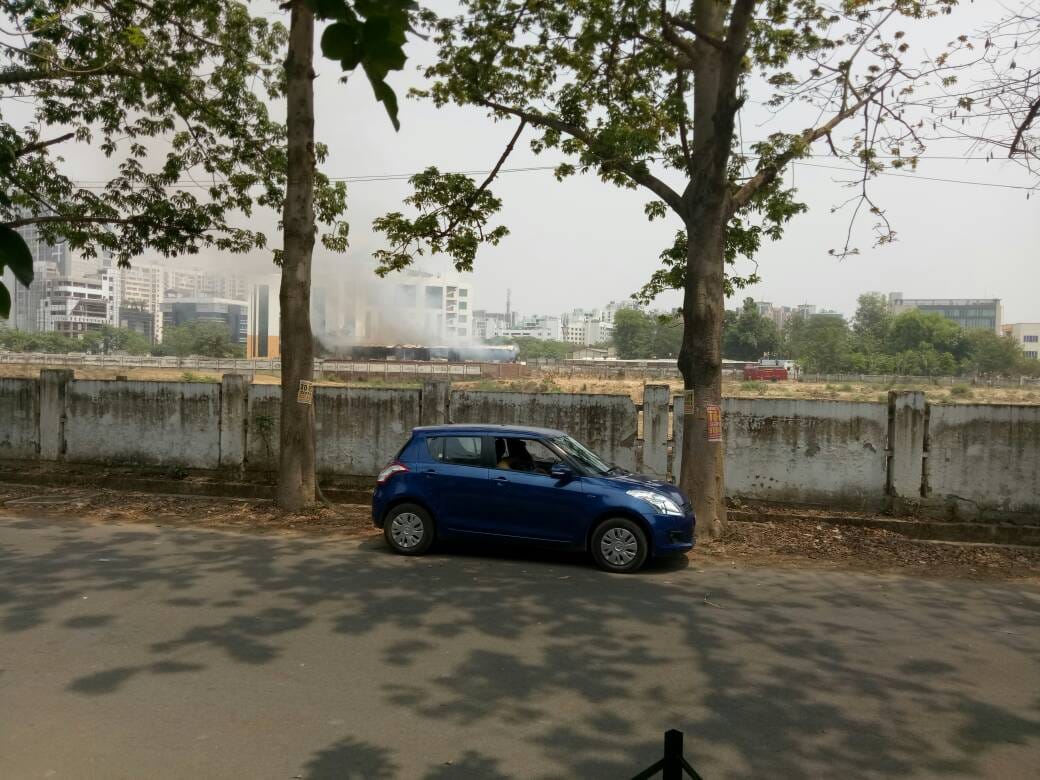 l and t godown caught fire in lucknow