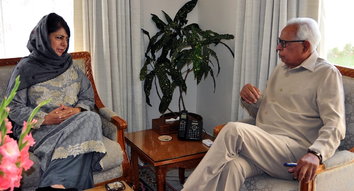 mehbooba mufti called upon governor to discuss on situation of valley