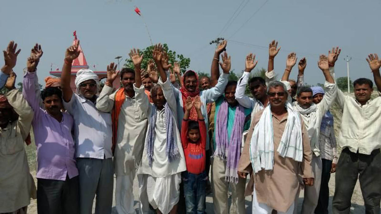 Farmers protested for compensation
