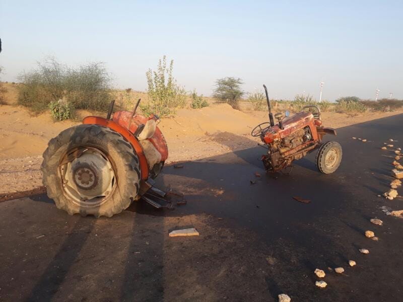 road accident near  bikaner, five people dead