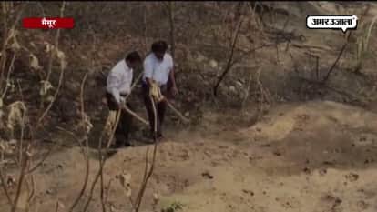 SOIL CATCHES FIRE DUE TO PRESENCE OF RUBBER FACTORY CHEMICAL WASTE IN MYSORE 