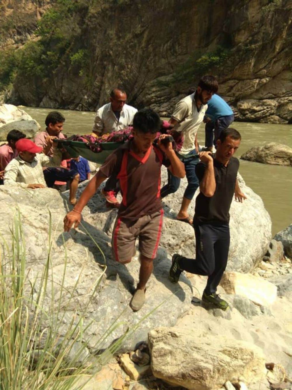 Dead bodies being removed in very bad condition