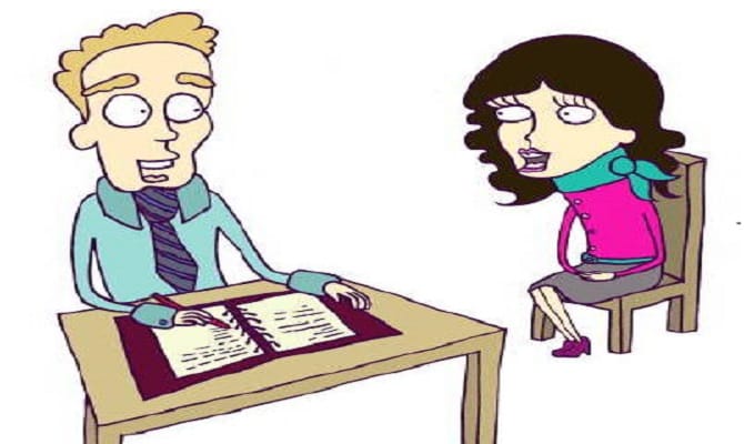 weird job during interview.