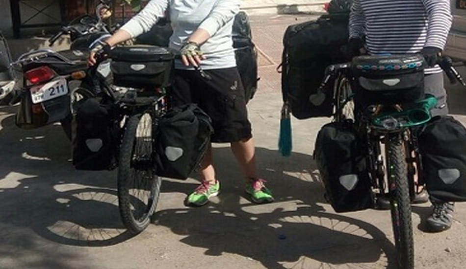 carmen on world tour with bicycle