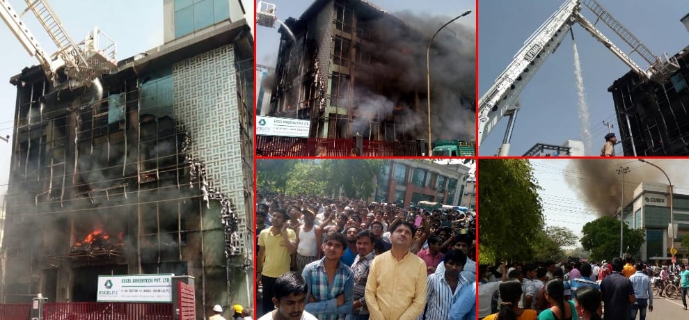 fire caught in electronics company in noida, about 6 people missing after incident