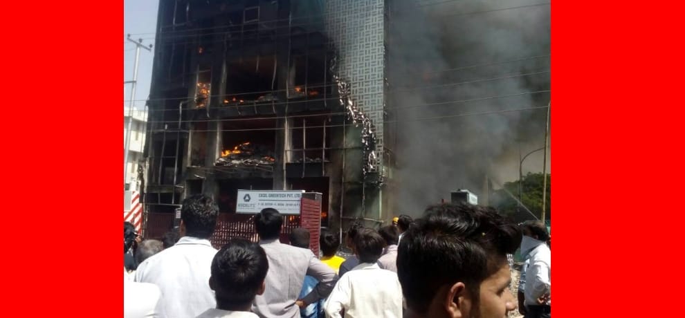 fire caught in electronics company in noida, about 6 people missing after incident