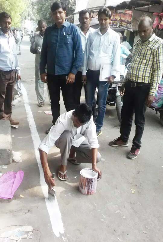 To remove encroachment, start to become white strip