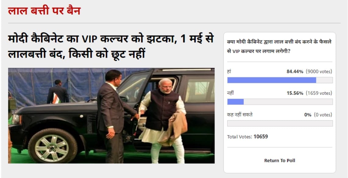 84 percent people agreed with pm modi decision on Red light issue