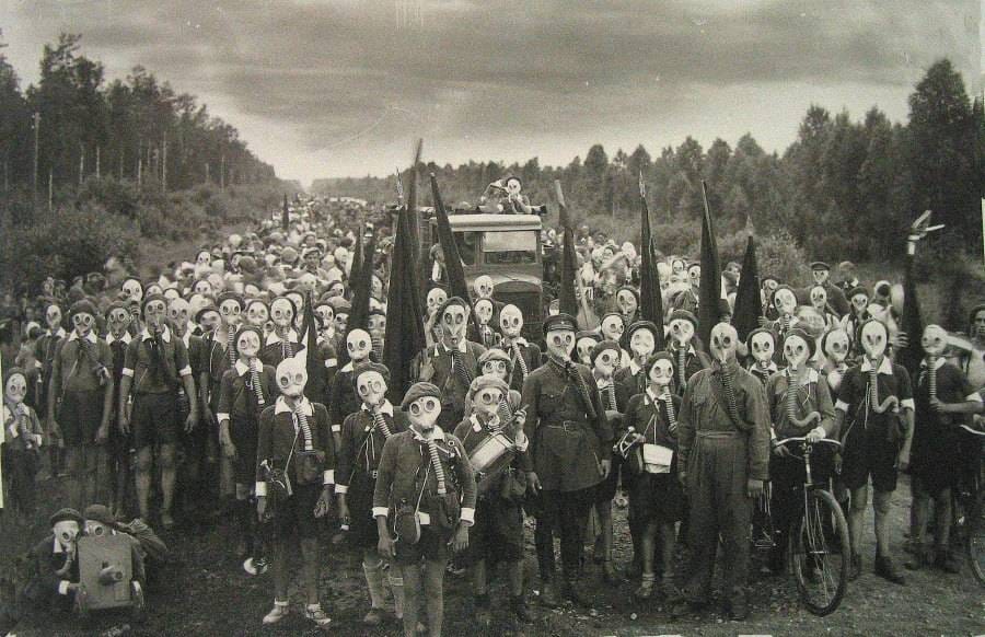 a town in japan where everyone wear gas masks everytime