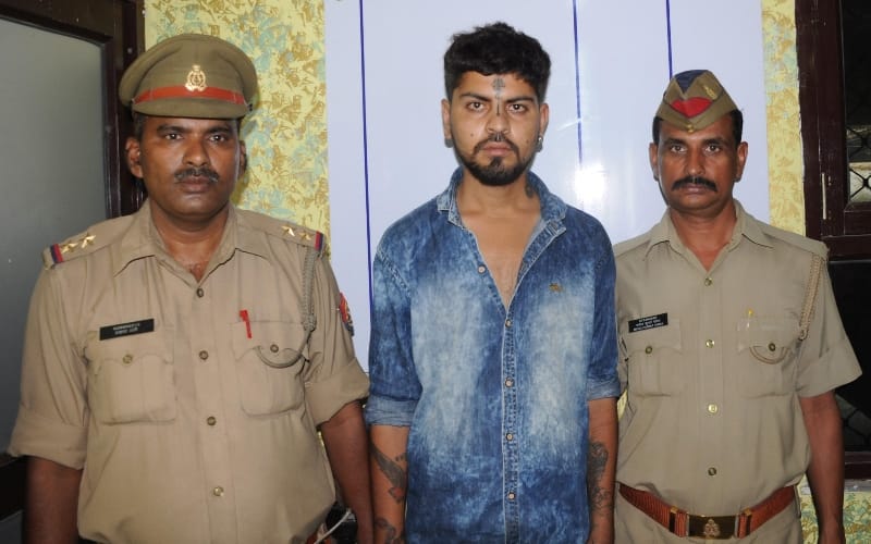 drunk man drive away jeep from police station
