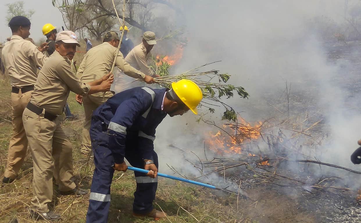 forest  caught fire during  Mock Drills  in haridwar