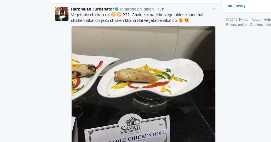 Cricketer Harbhajan Singh Posted Funny Photo of Hotel Dish on Twitter