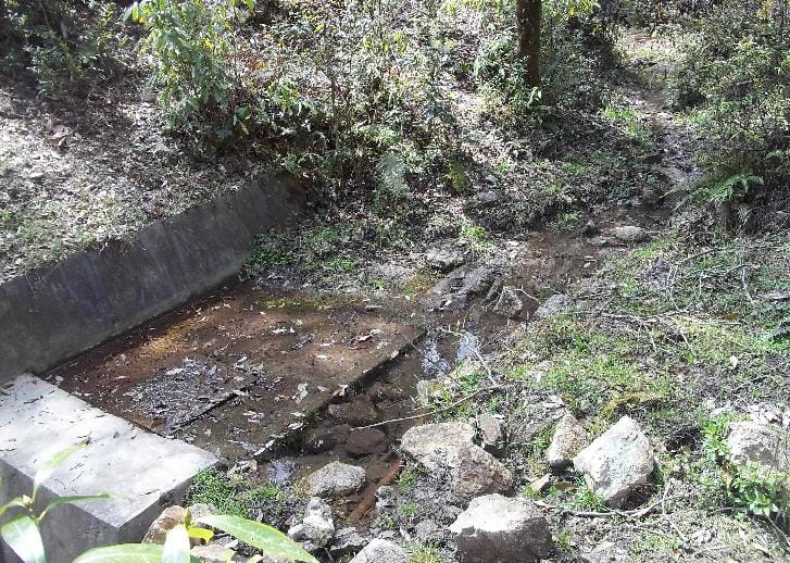 Lack of water in water source