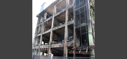  noida fire incident police search team found human body parts