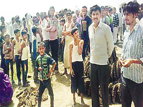 tractor ruined boy, who stand near road side