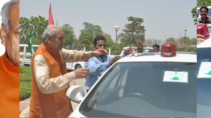 red light removed from car by minister satyadev pachauri