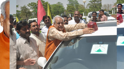 red light removed from car by minister satyadev pachauri
