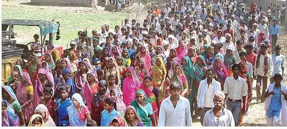 tribe protest for basic eminities in udaipur