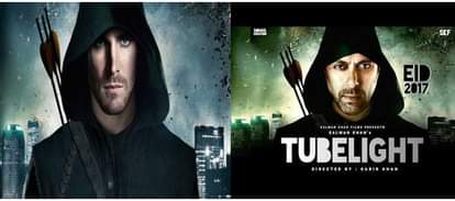 TUBELIGHT MOVIE FAKE POSTER TRENDING ON SOCIAL MEDIA COPY OF ENGLISH TV SERIES THE ARROW