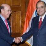 US के वाणिज्य सचिव विल्बर रॉस के साथ वित्तमंत्री अरुण जेटली