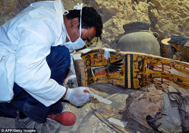 EIGHT MUMMIES and a treasure trove of artefacts are found in a 4000 year-old tomb 