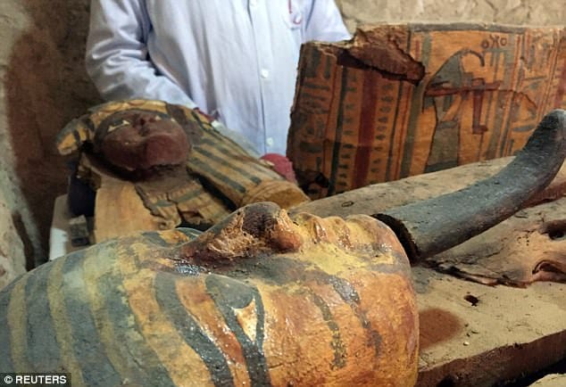 EIGHT MUMMIES and a treasure trove of artefacts are found in a 4000 year-old tomb 