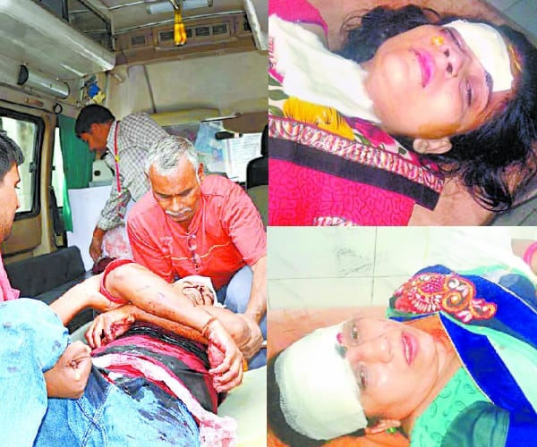 six injured in an accident in ambedkarnagar.