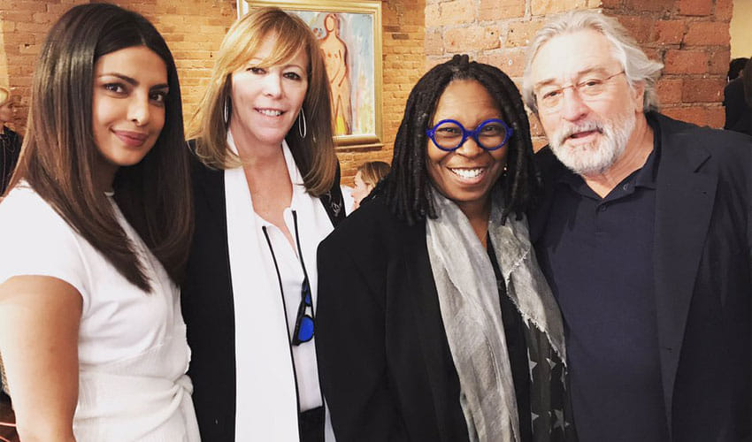 Priyanka Chopra Poses With Hollywood Stalwarts Robert De Niro, Whoopi Goldberg & Jane Rosenthal