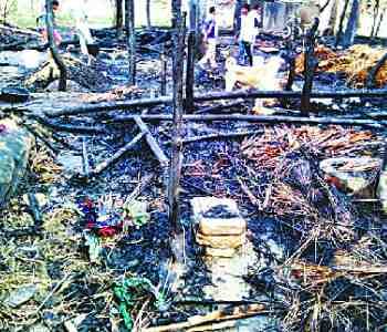 14 houses and 20 bigha crops ash