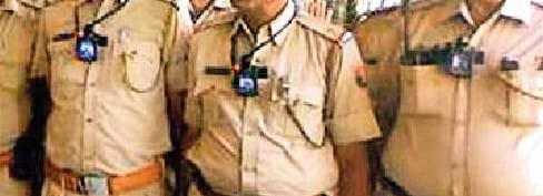 traffic policeman equipped with bodyworn cammeras