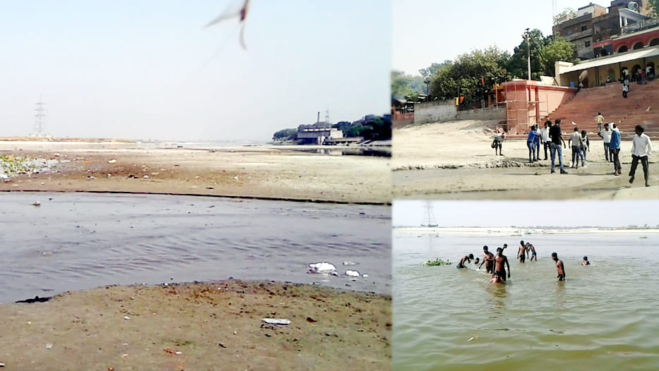 ganga water level decreased in kanpur