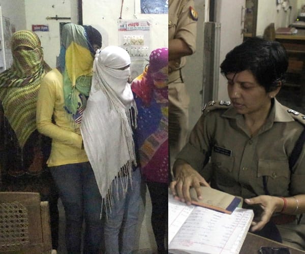 police raids in a massage parlour in Lucknow.